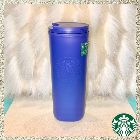 💜 ♻️ 2025 Starbucks Purple/Blue Recycled Plastic 16oz Tumbler NWT - Picture 1 of 4